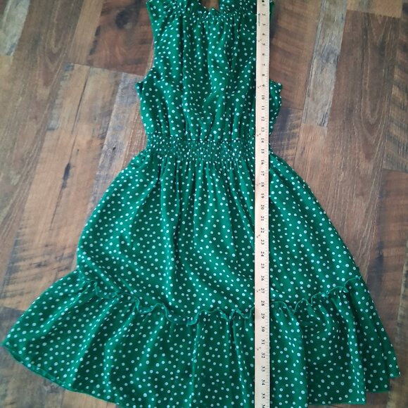 Kate And Lily Green and White Polka Dot Sleeveless Dress Size 10 - Picture 3 of 8